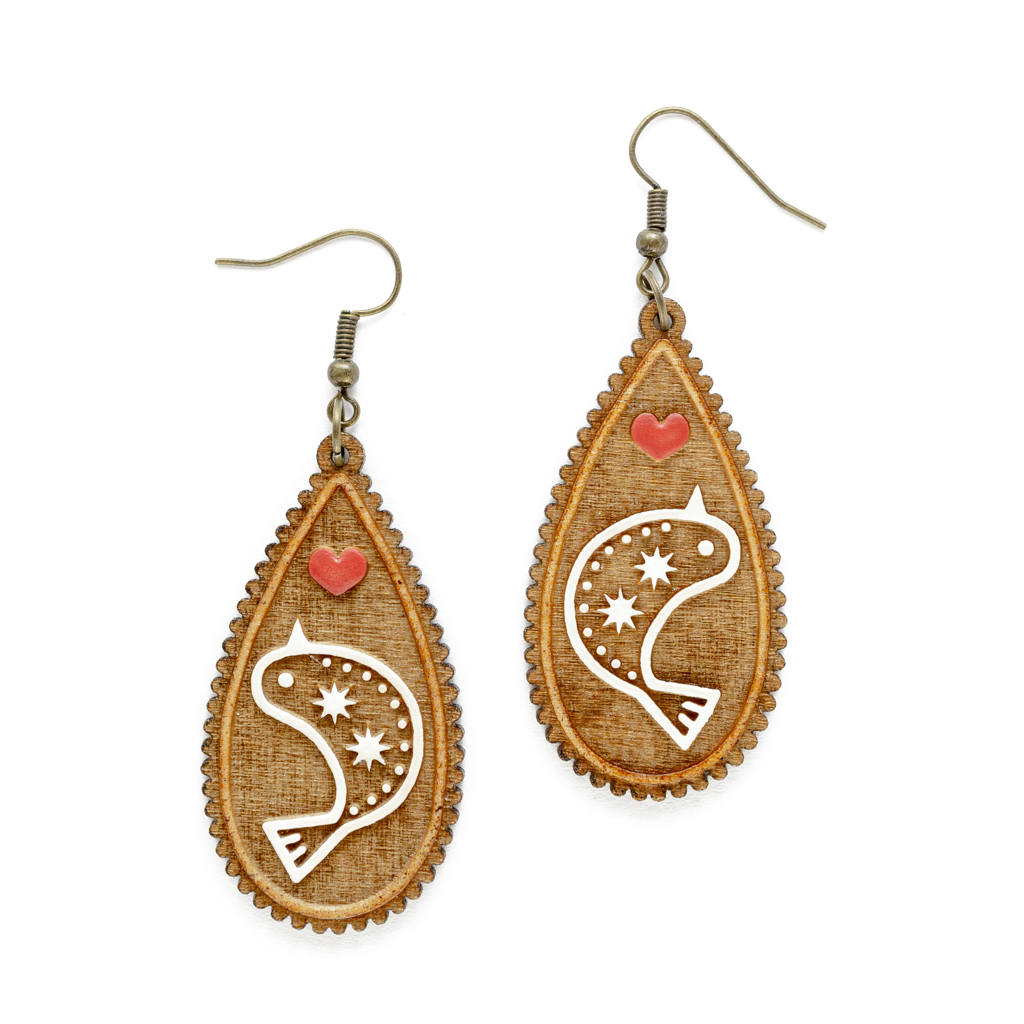 Starbird Love Line Art Teardrop - Biela