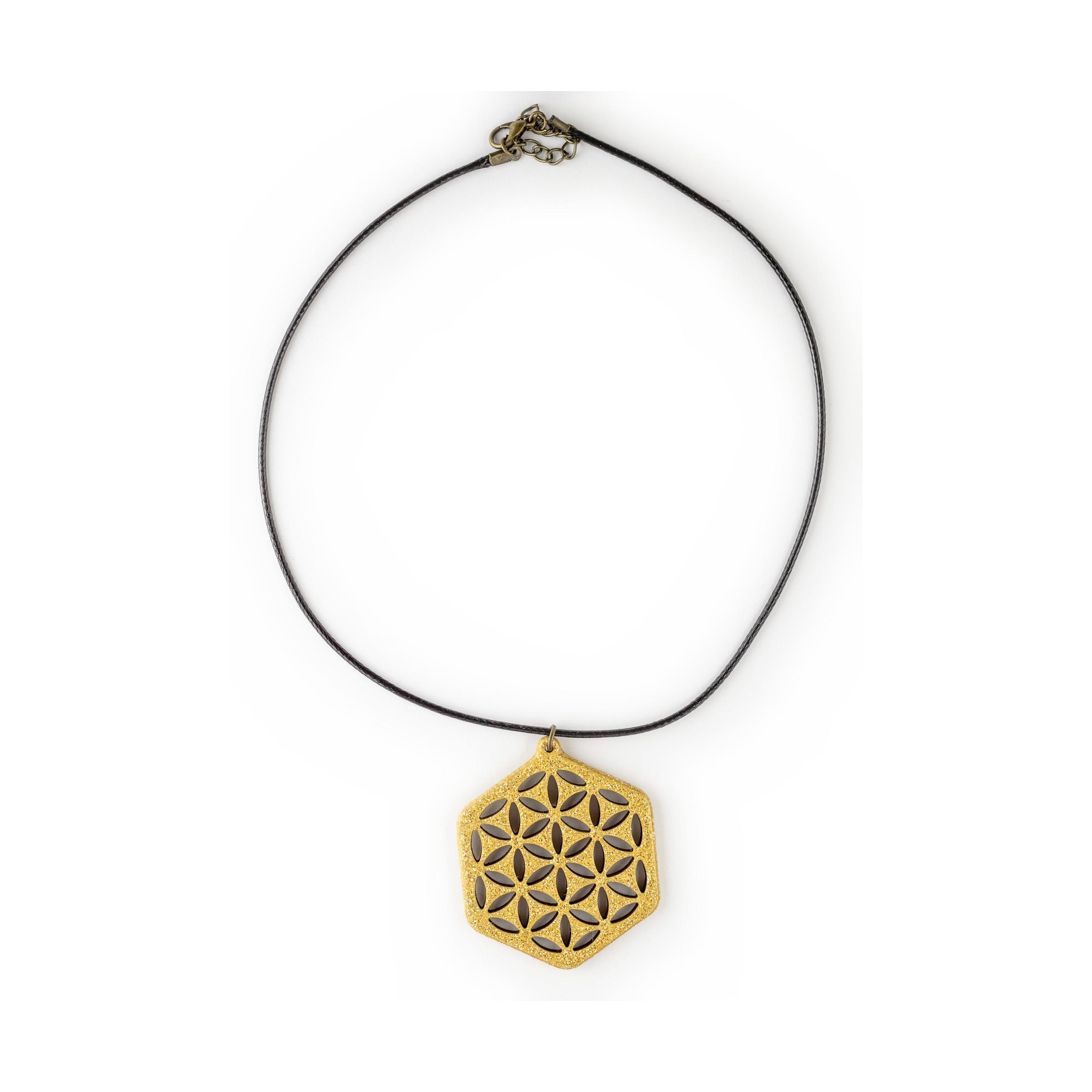 Flower of Life Hexagon - Zlatá
